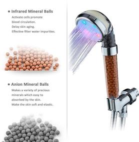 img 1 attached to 💦 KAIREY LED Shower Head: High Pressure Water Saving Ionic Zen Showerhead with Filtered Handheld Showerhead and Anion Energy Ball - Purify Water for a Refreshing Shower Experience