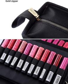 img 2 attached to 💄 ROWNYEON Lipstick Organizer Case: Portable Makeup Bag with 67 Slots for Lipstick, Lip Gloss, and Makeup Artist Essentials - Black