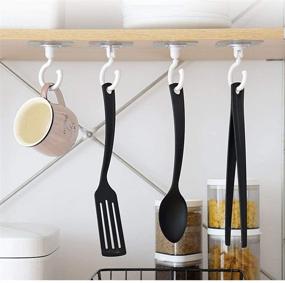 img 4 attached to Adhesive Hanging Clothes Rotating Hooks Black