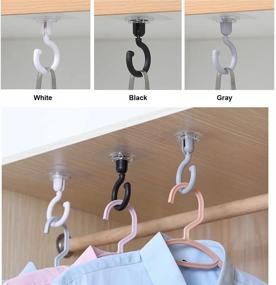 img 2 attached to Adhesive Hanging Clothes Rotating Hooks Black