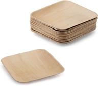 green and sustainable biodegradable palm square plate for food service logo