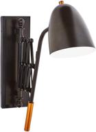 🔦 stone & beam deco black accordion arm wall sconce with metal shade - dark bronze brass accent, 20x28x6 inches | amazon brand логотип