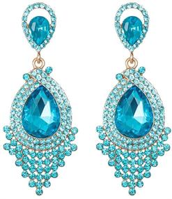 img 3 attached to Rhinestone Crystal Chandelier Earrings Fashion