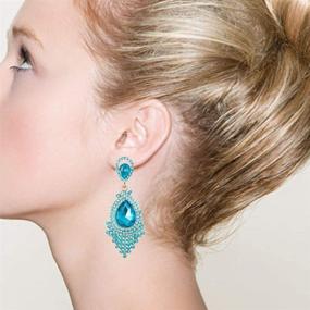 img 2 attached to Rhinestone Crystal Chandelier Earrings Fashion