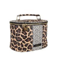 large makeup organizer with top handle - nicole miller animal print makeup bag, ideal travel toiletry case and cosmetic bag logo