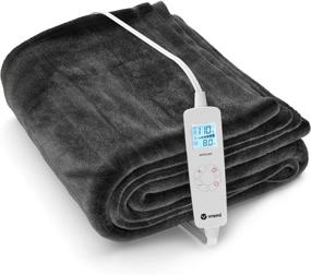 img 4 attached to Vremi Electric Blanket - 62 x 84 inches Twin Heated Blanket: 6 Heat Settings, 8 Time Settings, Flannel Fleece, Backlit Remote Control, Auto Shut Off