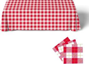 img 4 attached to 💧 Waterproof Rectangular Tablecloth, 54X108 Inches - Spill-Proof