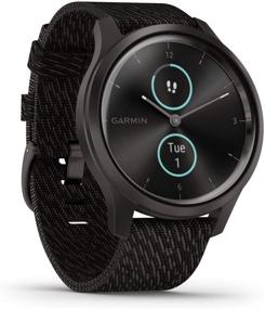 img 4 attached to 🕒 Renewed Garmin Vivomove Style Hybrid Smartwatch: Real Watch Hands, Hidden Color Touchscreen, Graphite & Black Woven Nylon Band