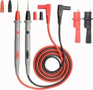 darkbeam multimeter test leads kit with alligator clips and plunger test wire, 📏 high/low temperature resistant silicone material, cat iii 1000v 20a hooks test probes, pointed tips logo