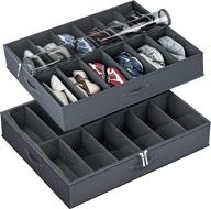 under bed shoe storage set of 2 - 600d oxford fabric organizer for 24 pairs – sturdy & breathable логотип