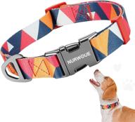 🐶 stylish nurwoue dog collar: metal quick release, comfortable memphis design, adjustable for medium to large dogs logo