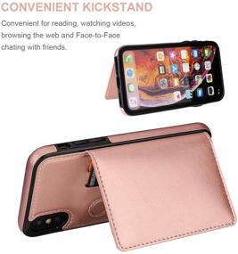 img 1 attached to 📱 KIHUWEY iPhone Xs Max Wallet Case: Durable Shockproof Cover with Credit Card Holder and Kickstand in Rose Gold