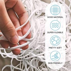 img 1 attached to 🧵 20 Yards Craft Flat Elastic String Band, Braided Elastic Cord Heavy Stretch Knit Rope for Sewing Crafts DIY Face Mask, Bedspread, Cuff (1/5 Inch, White & Black) - Enhanced for SEO