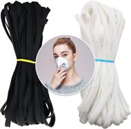 🧵 20 yards craft flat elastic string band, braided elastic cord heavy stretch knit rope for sewing crafts diy face mask, bedspread, cuff (1/5 inch, white & black) - enhanced for seo logo