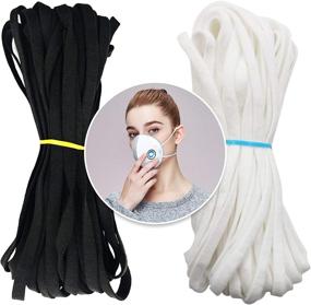 img 4 attached to 🧵 20 Yards Craft Flat Elastic String Band, Braided Elastic Cord Heavy Stretch Knit Rope for Sewing Crafts DIY Face Mask, Bedspread, Cuff (1/5 Inch, White & Black) - Enhanced for SEO