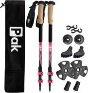 🥾 hiking poles - pak lightweight 7075 aircraft aluminum gear, walking sticks, trekking poles for hiking, collapsible design with adjustable flip-locks and cork grip логотип