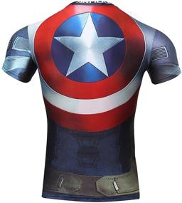 img 3 attached to Men's Short Sleeve Compression Sports 🏃 Fitness Shirt | Superior Superhero T-Shirt for Running