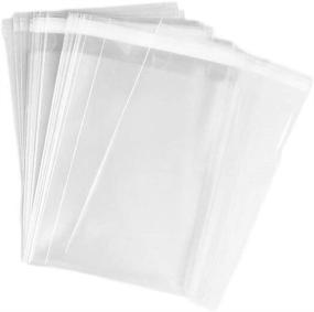 img 1 attached to 🛍️ 100PCS 4.5x5.5 inch Transparent Self-Sealing Flat Cello/Cellophane Bags for Packaging Treats, Favors, Snacks, Bakery, and Candies