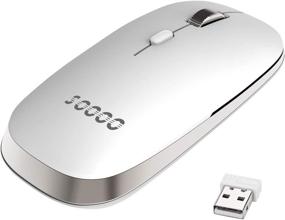 img 4 attached to Wireless Rechargeable Mouse - 2.4G, 3 Buttons, 🖱️ USB Nano Receiver - Adjustable DPI - Notebook Computers (White)