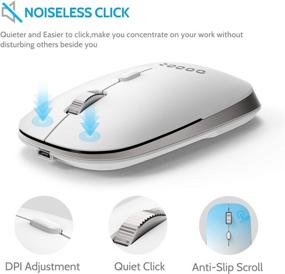 img 2 attached to Wireless Rechargeable Mouse - 2.4G, 3 Buttons, 🖱️ USB Nano Receiver - Adjustable DPI - Notebook Computers (White)