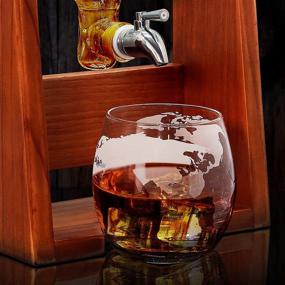 img 2 attached to 🥃 Barrel Whiskey Decanter Set - Glass Carafe with Glasses, 1100ml Capacity, Lead-Free, Spigot, Stopper & Base - Ideal for Brandy, Wine, Cognac, Rum, Gin, Scotch, Bourbon - NutriChef