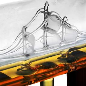 img 3 attached to 🥃 Barrel Whiskey Decanter Set - Glass Carafe with Glasses, 1100ml Capacity, Lead-Free, Spigot, Stopper & Base - Ideal for Brandy, Wine, Cognac, Rum, Gin, Scotch, Bourbon - NutriChef