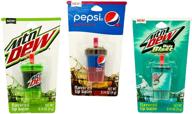🥤 mountain dew and pepsi flavored novelty soda cup lip balms: 3-pack logo