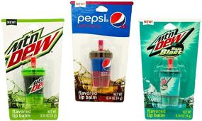 img 4 attached to 🥤 Mountain Dew and Pepsi Flavored Novelty Soda Cup Lip Balms: 3-Pack