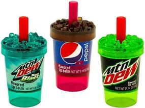 img 3 attached to 🥤 Mountain Dew and Pepsi Flavored Novelty Soda Cup Lip Balms: 3-Pack