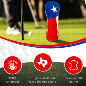 img 2 attached to Pins &amp; Aces Texas Golf Club Head Cover - Handmade Leather Lone Star Design Headcovers - Premium TX Pride Styled, Tour Quality Covers - Style and Personalize Your Golf Bag