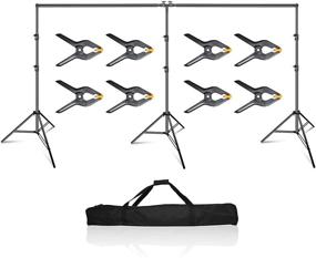 img 4 attached to 🎬 EMART Heavy Duty 20 Ft x 10 Ft Photography Backdrop Stand with Adjustable Support System, 3 Stands, 8 Spring Clamps, and Carrying Bag - Perfect for Photo and Video Studio".