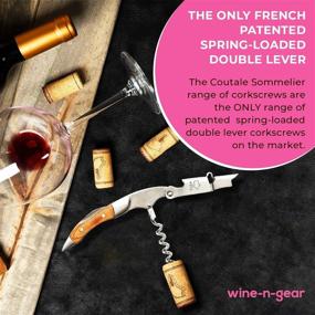 img 3 attached to Prestige Waiters Corkscrew By Coutale Sommelier - Naturalwood - Premium 🍷 French Patented Double Lever Wine Opener: Ideal Bartender Tool and Gift Option