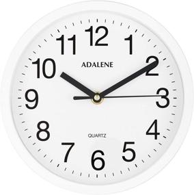 img 2 attached to Adalene Small Wall Clocks: Stylish Battery Operated 8 Inch Clock for Modern Living Room Décor, Non Ticking Analog Clock with Vintage White Design - Silent, Perfect for Bathroom, Kitchen, Bedroom