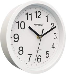 img 1 attached to Adalene Small Wall Clocks: Stylish Battery Operated 8 Inch Clock for Modern Living Room Décor, Non Ticking Analog Clock with Vintage White Design - Silent, Perfect for Bathroom, Kitchen, Bedroom