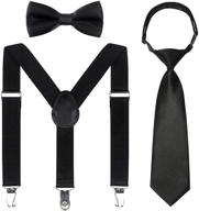набор подтяжек и галстука для детей с регулируемой резинкой - классический набор аксессуаров для мальчиков и девочек от 6 месяцев до 13 лет логотип