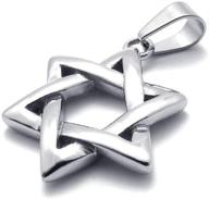 🌟 polished stainless steel jewish star pendant necklace - silver tone, 18-28 inches chain, jonline24h logo