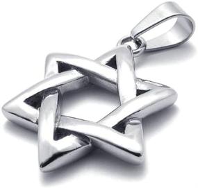 img 4 attached to 🌟 Polished Stainless Steel Jewish Star Pendant Necklace - Silver Tone, 18-28 Inches Chain, Jonline24h