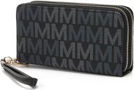 👛 mia k. collection wristlet wallet for women - small pu leather handbag with double zipper and multiple pockets - clutch purse for enhanced convenience and style logo