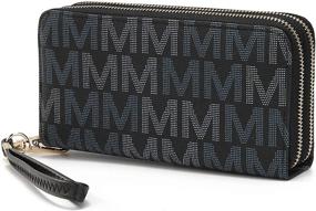 img 4 attached to 👛 Кошелек-наручники Mia K. Collection для женщин - небольшая сумочка из искусственной кожи с двойной молнией и несколькими карманами - клатч для удобства и стиля.