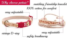 img 2 attached to Breakaway Cat Collar & Matching Friendship Bracelet Set, Eco-Friendly Gift Box Included, D-Ring for Accessories, 100% Cotton for Safety & Comfort, Easily Adjustable