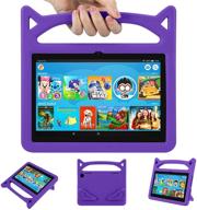 📱 all-new tablet 8 2020 kids case - auorld shockproof case for tablet 8 / 8plus(2020 release, 10th generation) - purple with handle stand logo