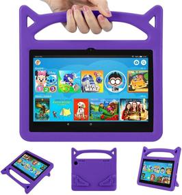 img 4 attached to 📱 All-New Tablet 8 2020 Kids Case - Auorld Shockproof Case for Tablet 8 / 8Plus(2020 Release, 10th Generation) - Purple with Handle Stand