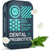 wild fuel dental probiotics: fresh breath & healthy bacteria support - vegan, cruelty-free chewable tablets for oral health - 45 mint flavored, sugar-free travel tin логотип