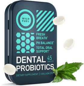 img 4 attached to Wild Fuel Dental Probiotics: Fresh Breath & Healthy Bacteria Support - Vegan, Cruelty-Free Chewable Tablets for Oral Health - 45 Mint Flavored, Sugar-Free Travel Tin
