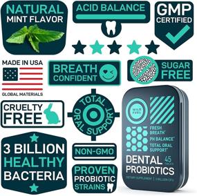 img 3 attached to Wild Fuel Dental Probiotics: Fresh Breath & Healthy Bacteria Support - Vegan, Cruelty-Free Chewable Tablets for Oral Health - 45 Mint Flavored, Sugar-Free Travel Tin