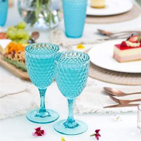 img 1 attached to 🍷 BELLAFORTE - Shatterproof Tritan Plastic Wine Glass Blue, 12oz, set of 4, Laguna Beach Drinking Glasses