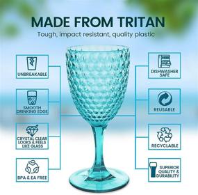 img 2 attached to 🍷 BELLAFORTE - Shatterproof Tritan Plastic Wine Glass Blue, 12oz, set of 4, Laguna Beach Drinking Glasses