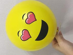 img 2 attached to 🎈 Ubrand Latex Smiley Face Expression Pack Printed 12&#34; Balloons (100 Pack) - Children's Birthday Party Cartoon Festive Decoration Balloons, Party Supplies