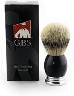 🪒 g.b.s silvertip badger bristle shaving brush- resin black handle with stand | extra soft bristles | generates high lather | shiny handle | long loft bristles for daily grooming | 23 mm knot logo