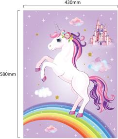 img 3 attached to 🎉 Party Game Set: Pin the Tail on the Unicorn - Includes Game Poster, Tail and Eye Masks for Kids Birthday Party, Perfect Party Favor